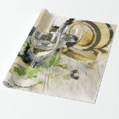 Weingläser, Barrel und Trauben Geschenkpapier (Ungerollt)