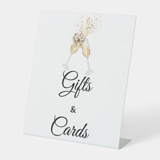 Weingläser Brautparty Geschenk & Karten Sockelschild (Vorderseite)