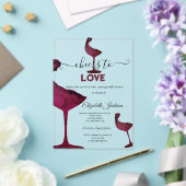 Weingläser Floral Burgundy Brautparty Acryleinladungen (In Situ (Hochzeit))