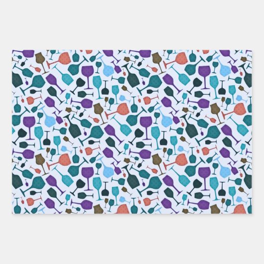 Weingläser! Geschenkpapier Set (Vorderseite 3)