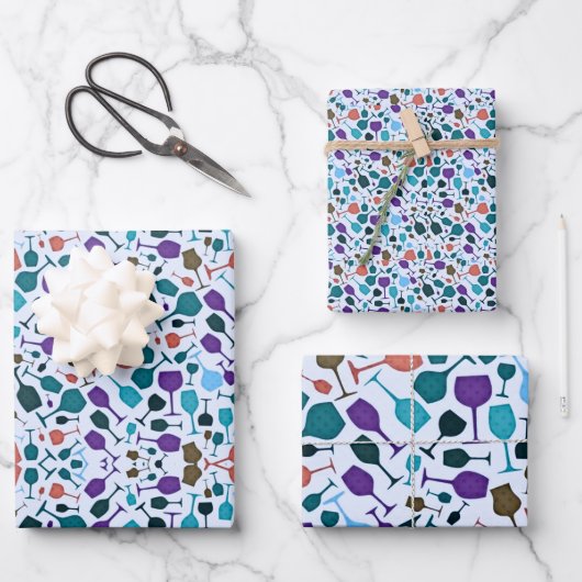 Weingläser! Geschenkpapier Set (Vorderseite)