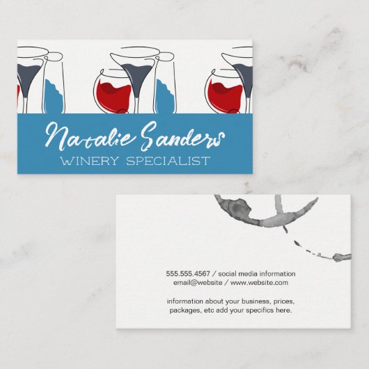 Weingläser | Illustrationen Visitenkarte (Vorne/Hinten)