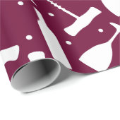 Weingläser Korkschrauben Burgundy Gemustert Geschenkpapier (Rolleneckpunkt)