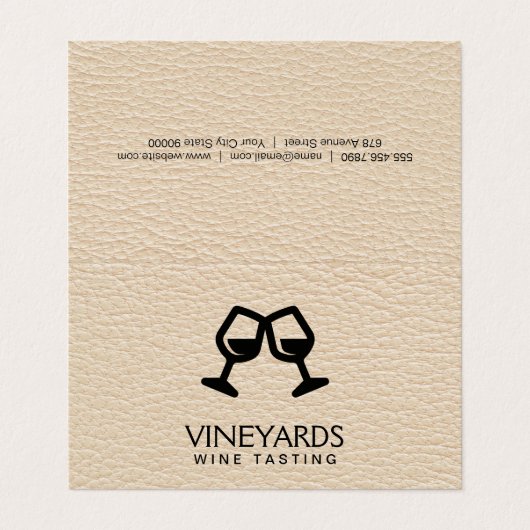 Weingläser | Ledertextur Visitenkarten (Außenseite Aufgefaltet)