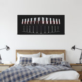Weingläser mit rotem Wein in einer Reihe aufgereih Leinwanddruck (Insitu (Schlafzimmer))