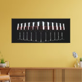 Weingläser mit rotem Wein in einer Reihe aufgereih Leinwanddruck (Insitu (Wohnzimmer))