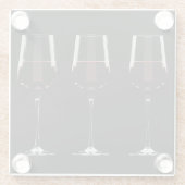 Weingläser mit Rotwein auf schwarz Glasuntersetzer (Rückseite)