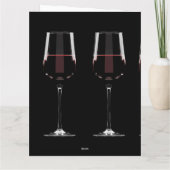 Weingläser mit Rotwein auf schwarz Karte (Rückseite)