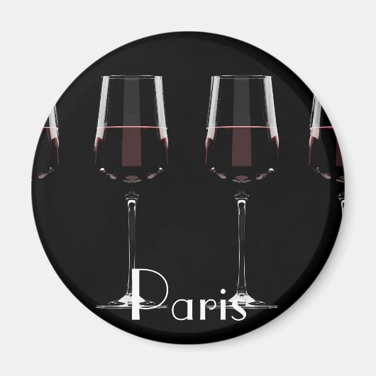 Weingläser mit Rotwein auf schwarz Magnet (Vorne)