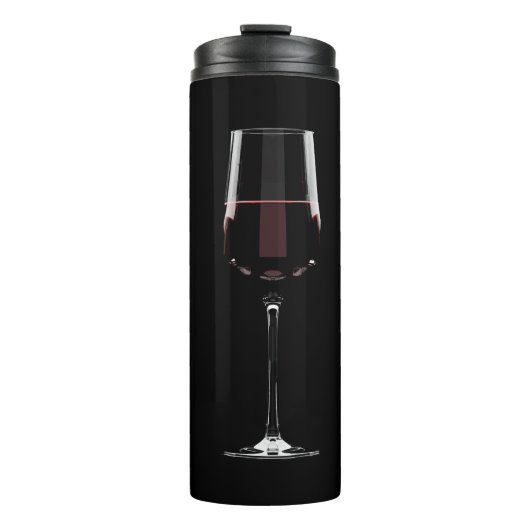 Weingläser mit Rotwein auf schwarz Thermosbecher (Vorderseite)