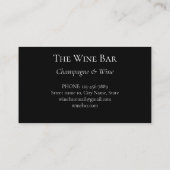 Weingläser mit Rotwein auf schwarz Visitenkarte (Rückseite)