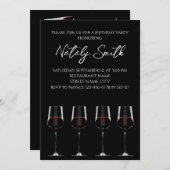 Weingläser mit Rotwein schwarz elegant Einladung (Vorne/Hinten)
