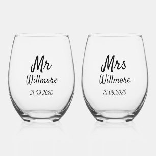 Weingläser-Paar - Mr & Mrs Willmore Design Weinglas Ohne Stiel