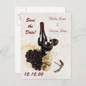 Weingläser und Weintrauben Ankündigungspostkarte (Vorne/Hinten)