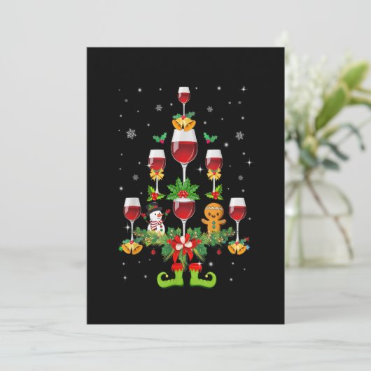 Weingläser Weihnachtsbaum Funny Winter Xmas Wome Save The Date (Stehend Vorderseite)