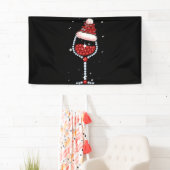 Weingläser Weihnachtsmannmütze Weihnachten Banner (Insitu)