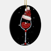 Weingläser Weihnachtsmannmütze Weihnachten Keramik Ornament (Rechts)