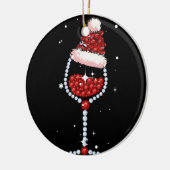 Weingläser Weihnachtsmannmütze Weihnachten Keramik Ornament (Links)