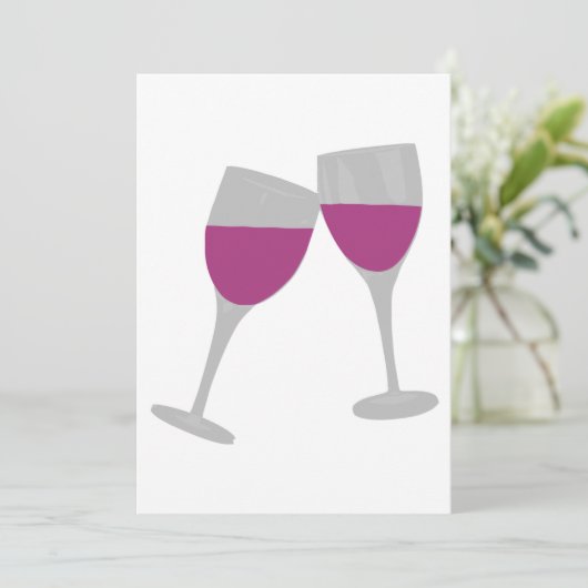 WEINGLASFEIERUNGSEINLADUNG EINLADUNG (Stehend Vorderseite)