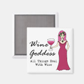 Weingöttin "Alles heilen mit Wein" Magnet (Vorderseite/Rückseite)