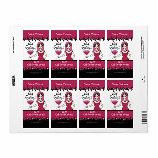 Weingöttin Rote Göttin Custom Imitats Weinmarken (Vorne)