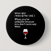 Weingrau Funny Wine Lover - Definition Button (Vorderseite)