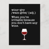 Weingrau Funny Wine Lover - Definition Postkarte (Vorderseite)