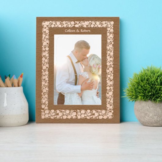 Weingrenze mit herzförmigen Blätter Geätzte Rahmen