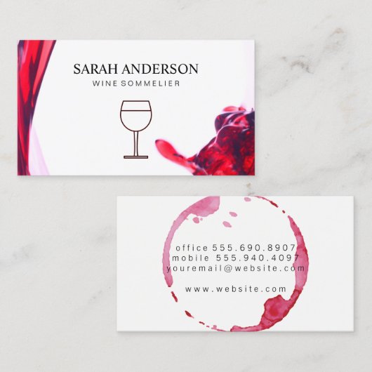 Weinguss mit Weinstock Visitenkarte (Vorne/Hinten)