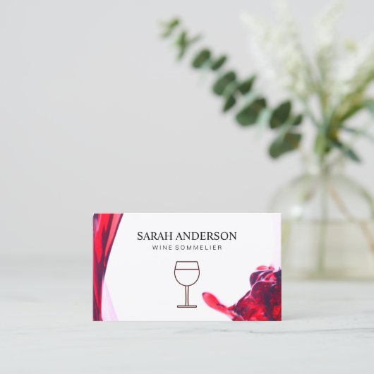 Weinguss mit Weinstock Visitenkarte (Stehend Vorderseite)