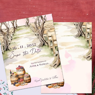 Weingut-Hochzeit im rustikalen Chic-Stil inspirier Save The Date