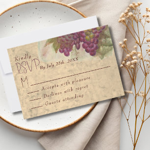 Weingut-Hochzeit Rustikal Elegant Antwortkarte RSVP Karte