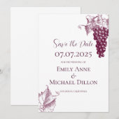 Weingut Hochzeit Save the Date Einladung (Vorne/Hinten)