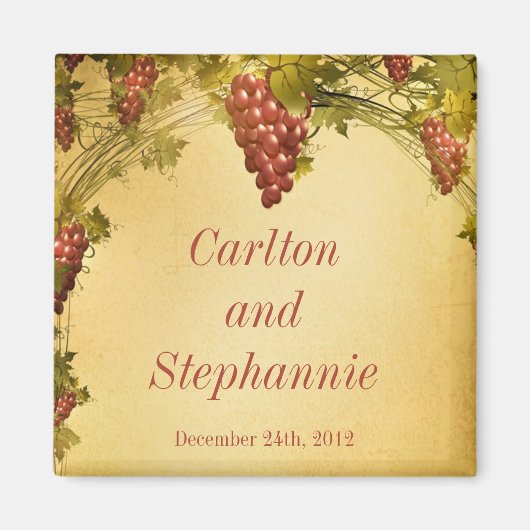 Weingut Hochzeitsmagnet Geschenk Magnet (Vorne)