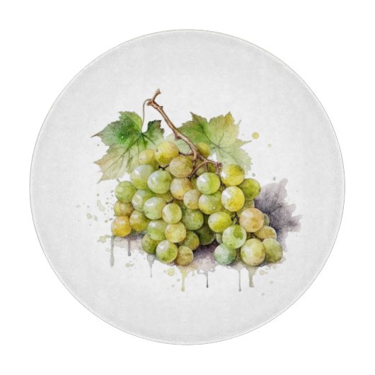Weingut Wasserfarbe Trauben Schneidebrett (Vorderseite)
