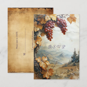 Weingut Weinberg Rebstöcke Aquarell RSVP Karte