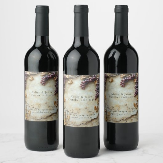 Weingut Winzerei Wasserfarbe Weinetikett (Flaschen)
