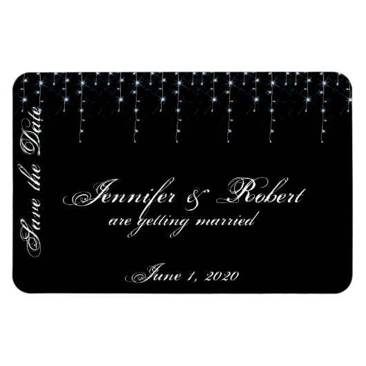 Weingüterhochzeit um Mitternacht retten Datum Magnet (Horizontal)