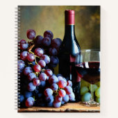 Weinheft mit Wein und Trauben Notizblock (Vorderseite)