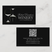 Weinhersteller Sommelier Weinkeller Schwarzer Glet Visitenkarte (Vorne/Hinten)