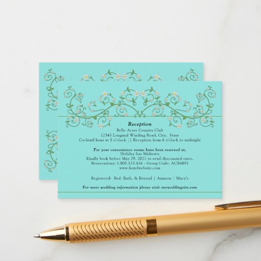 Weinherz Trellis auf Blue Enclosure Card Begleitkarte (Vorderseite/Rückseite Beispiel)