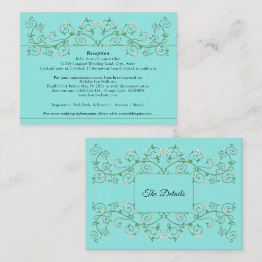 Weinherz Trellis auf Blue Enclosure Card Begleitkarte (Vorne/Hinten)