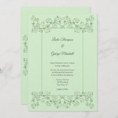 Weinherz Trellis Mint Grüne Hochzeit Einladung (Vorne/Hinten)