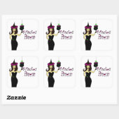 Weinhexe "Hexenbrauen" Halloween Wein Quadratischer Aufkleber (Blatt)