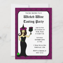 Weinhexen Weinverkostung zu Halloween-Einladungen Einladung