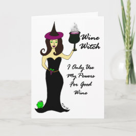 Weinhexenkarte Halloween Karte