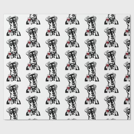 Weinhund Geschenkpapier (Flach)