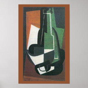 Weinkaraffe Flasche von Juan Gris, Vintage Kubismu Poster