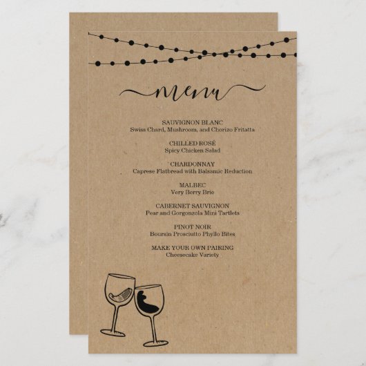 Weinkarte (Vorne/Hinten)