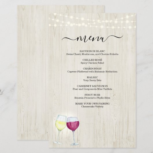 Weinkarte (Vorne/Hinten)